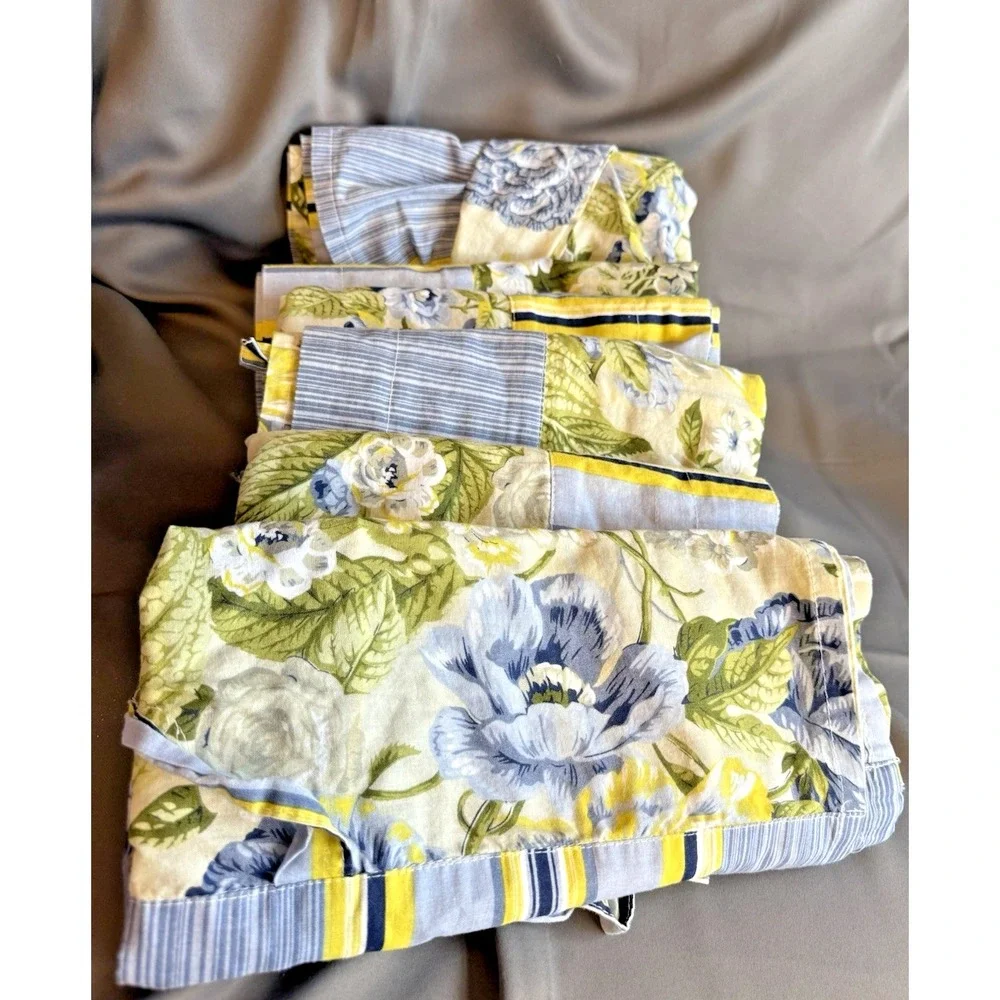 Set of 6 WAVERLY FLORAL FLORISH‎ Lined Window Valance 52 x 21 French Country